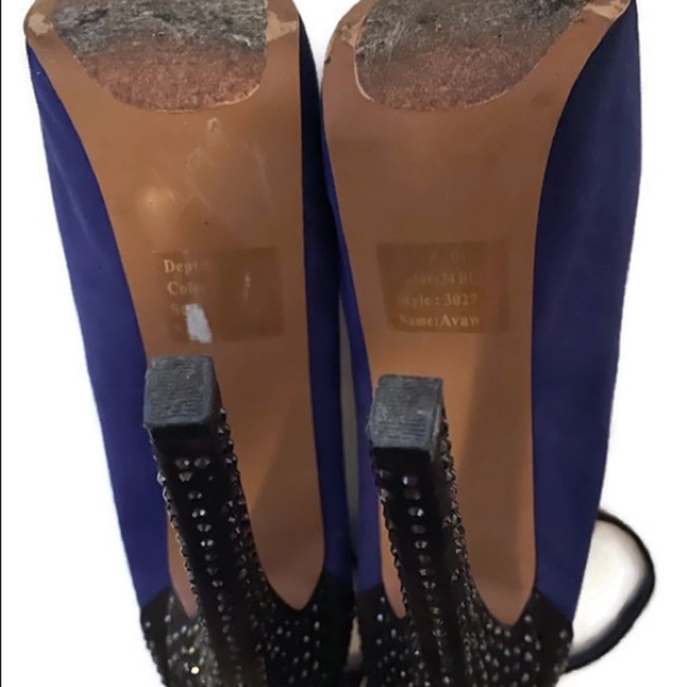 Wild Pair Platform Ankle Rhinestone Heels 6.5 - Picture 6 of 6